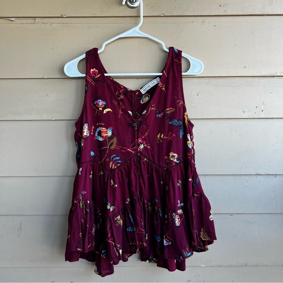 Abercrombie + Fitch Floral Sleeveless Top - Women's Size Medium Spring Flowy - Picture 1 of 4